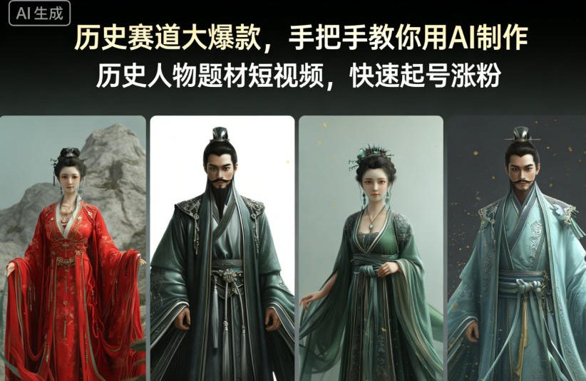 历史赛道大爆款，手把手教你用AI制作历史人物题材短视频，快速起号涨粉-小鹏项目网