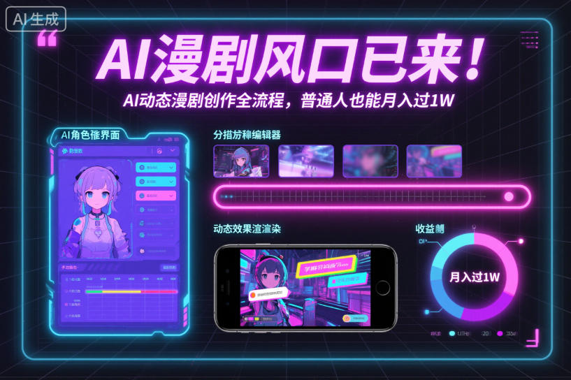 AI漫剧风口已来！AI动态漫剧创作全流程，普通人也能月入过1W-小鹏项目网