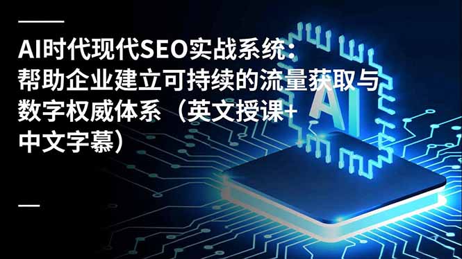 AI时代现代SEO实战系统：帮助企业建立可持续的流量获取与数字权威体系(英文授课+中文字幕-小鹏项目网