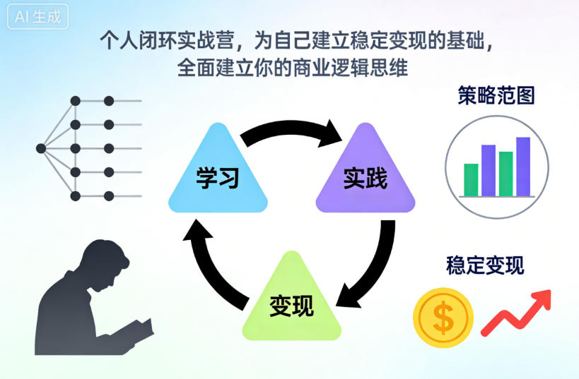 个人闭环实战营，为自己建立稳定变现的基础，全面建立你的商业逻辑思维-小鹏项目网