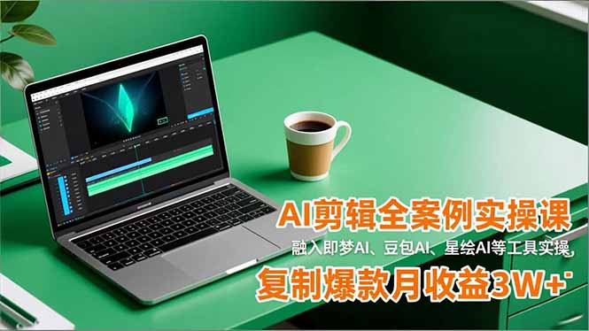 AI剪辑全案例实操课，融入即梦AI、豆包AI、星绘AI等工具实操，复制爆款月收益3W+-小鹏项目网