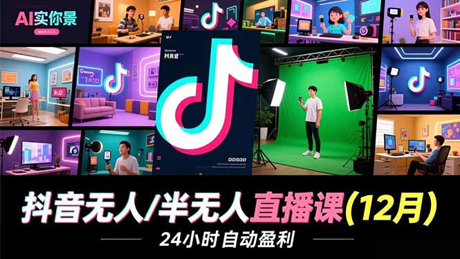 抖音无人/半无人直播课(12月-小鹏项目网