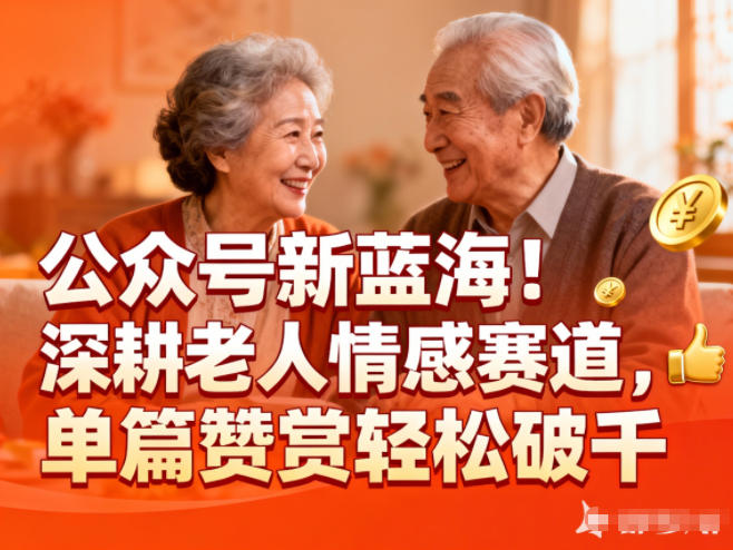 公众号新蓝海！深耕老人情感赛道，单篇赞赏轻松破1k-小鹏项目网