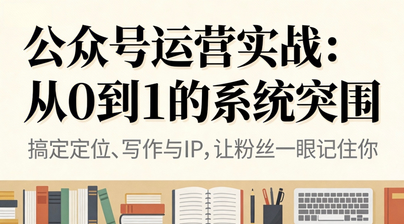公众号运营实战：从0到1的系统突围-小鹏项目网