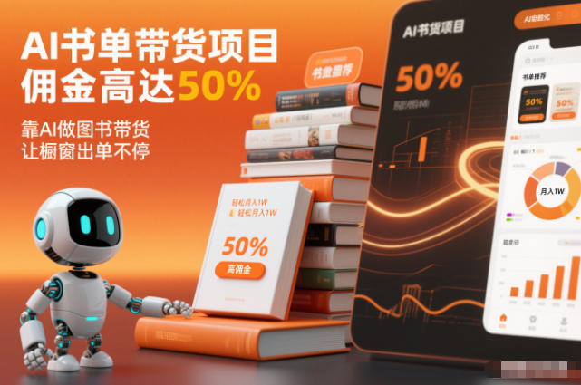 AI书单带货项目，佣金高达50%，靠AI做图书带货，让橱窗出单不停，轻松月入1W-小鹏项目网