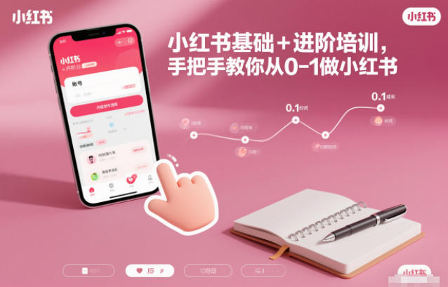 小红书基础+进阶培训，手把手教你从0-1做小红书-小鹏项目网