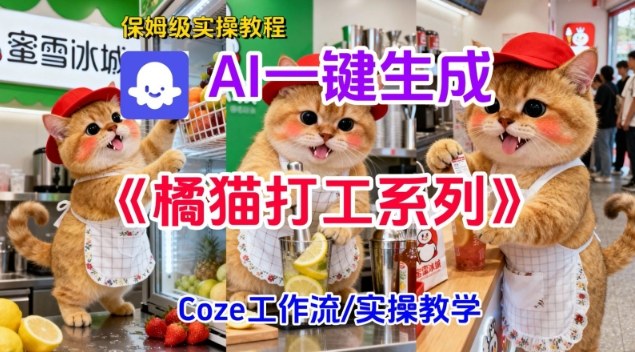 Coze扣子工作流一键生成胖橘猫打工短视频，保姆级实操搭建教学-小鹏项目网