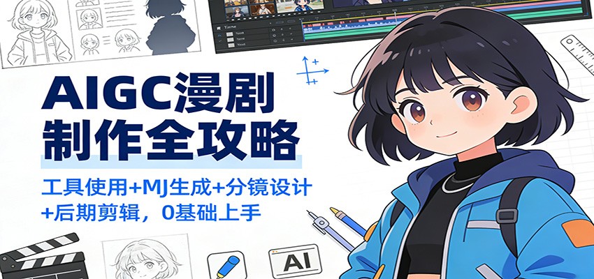 AIGC漫剧制作全攻略：工具使用+MJ生成+分镜设计+后期剪辑，0基础上手-小鹏项目网
