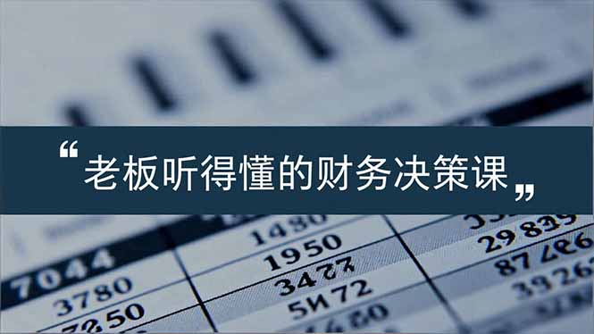 老板能听得懂的财务决策课，报表解读、数据洞察、风险识别，用财务驱动业务增长-小鹏项目网