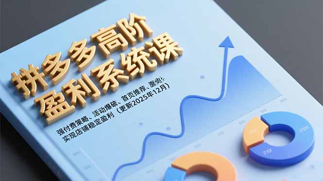 拼多多高阶盈利系统课，强付费策略、活动爆破、首页推荐，实现店铺稳定盈利(更新12月-小鹏项目网