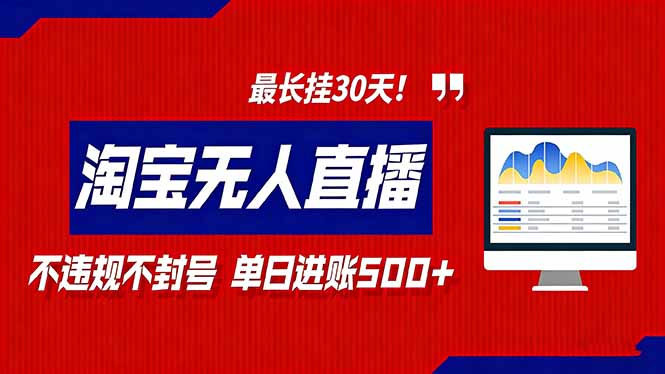 2026淘宝无人直播带货，不违规不封号，每日收益500+，最长挂30 天！-小鹏项目网