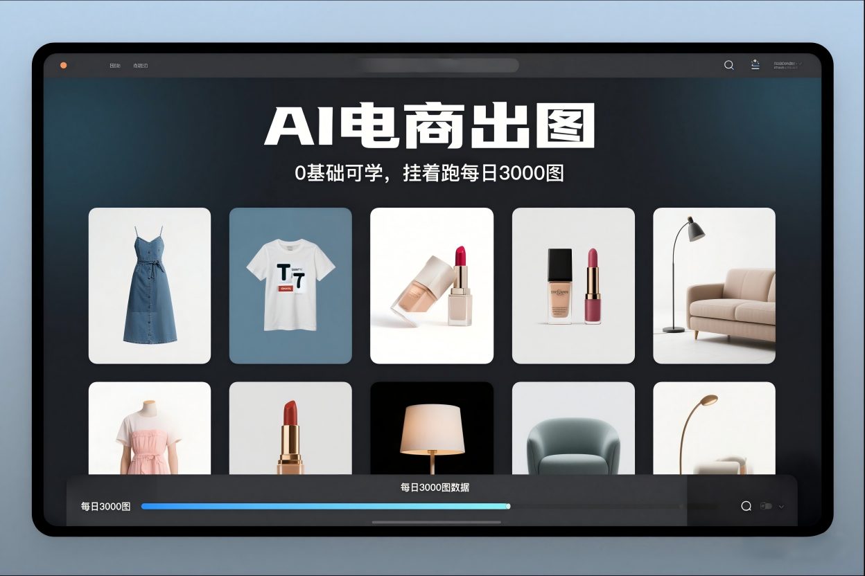AI电商出图，0基础可学，挂着跑每日3000图-小鹏项目网