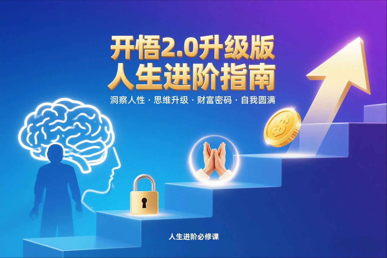 开悟2.0升级版人生进阶指南，洞察人性-思维升级-财富密码-自我圆满-小鹏项目网