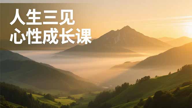 人生三见心性成长课，见天地众生自己，搞透人性安顿身心，活出清晰自我，内在富足无价-小鹏项目网
