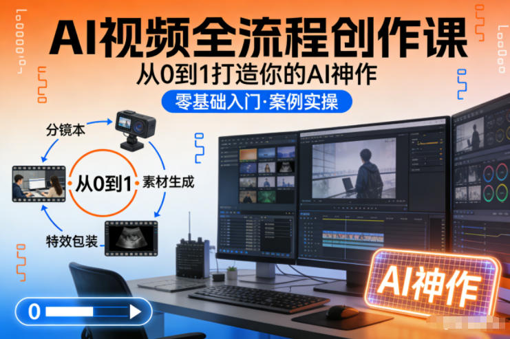 AI视频全流程创作课，从0到1打造你的AI神作-小鹏项目网