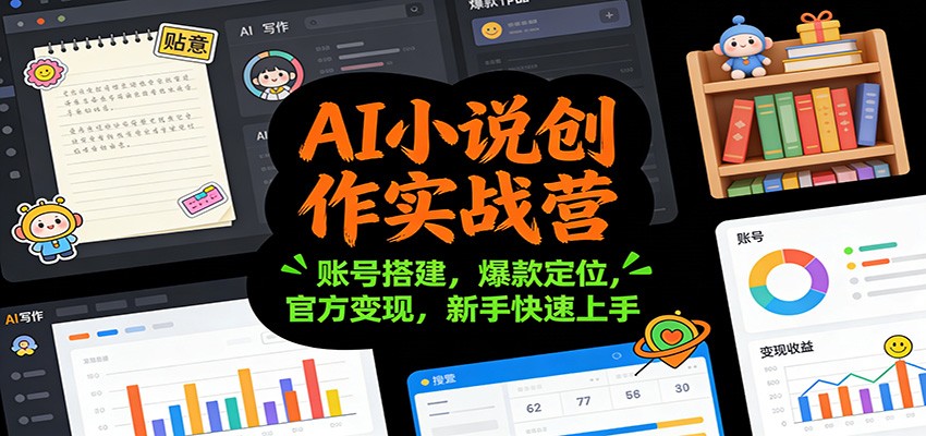 AI小说创作实战营：账号搭建，爆款定位，官方变现，新手快速上手-小鹏项目网