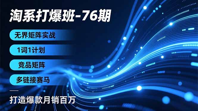 淘系打爆班-76期，无界矩阵实战，1词1计划、竞品矩阵、多链接赛马，打造爆款月销百万-小鹏项目网