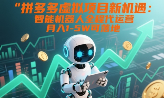 拼多多虚拟项目新机遇：智能机器人全程代运营，月入1-5W可落地【揭秘】-小鹏项目网