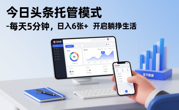 今日头条托管模式，每天5分钟，日入6张+，开启躺挣生活【揭秘】-小鹏项目网