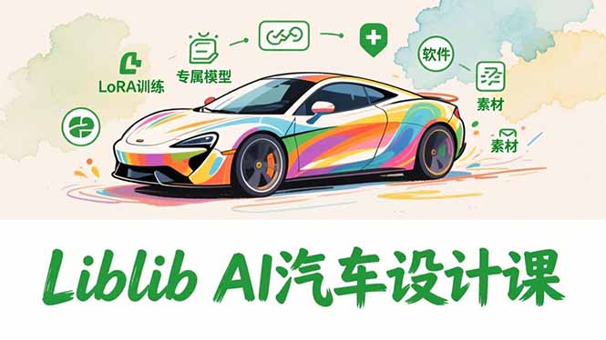 2025Liblib AI汽车设计课，文生图入门、LoRA训练、专属模型，快速上手【实战+解说+软件+素材】-小鹏项目网