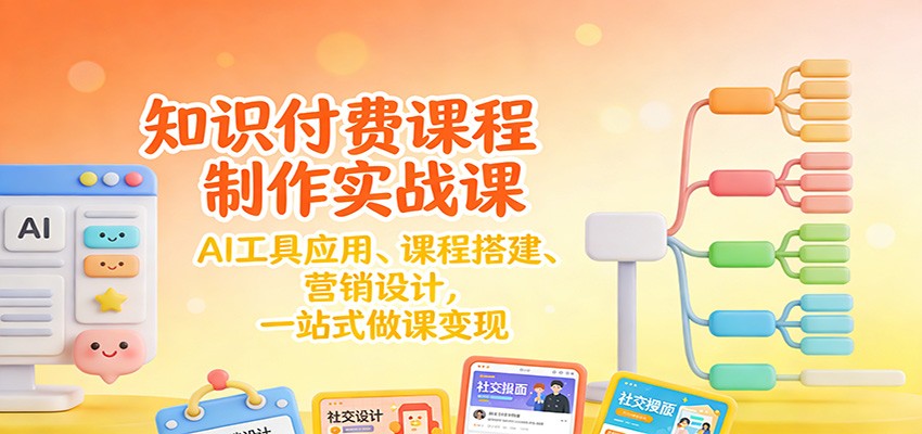 知识付费课程制作实战课：AI工具应用 、课程搭建、营销设计，一站式做课变现-小鹏项目网