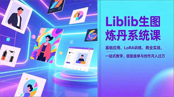 Liblib生图炼丹系统课，基础应用、LoRA训练、商业实战，一站式教学，赋能接单与创作月入过万-小鹏项目网