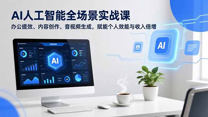 AI人工智能全场景实战课，办公提效、内容创作、音视频生成，赋能个人效能与收入倍增-小鹏项目网