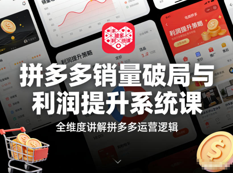拼多多销量破局与利润提升系统课，全维度讲解拼多多运营逻辑-小鹏项目网