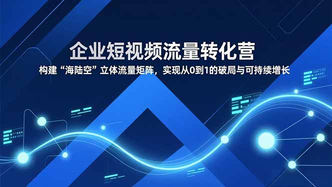 企业短视频流量转化营，构建“海陆空”立体流量矩阵，实现从0到1的破局与可持续增长-小鹏项目网