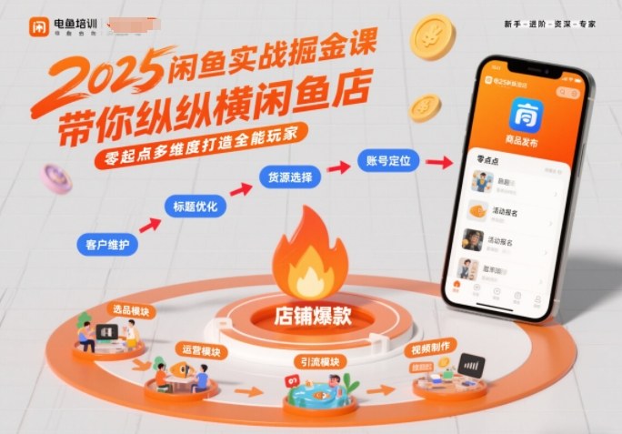 2025闲鱼实战掘金课，带你纵横闲鱼店，零起点多维度打造全能玩家-小鹏项目网