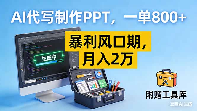 AI代写制作PPT，一单800+， 暴利风口期，月入2万【附工具】-小鹏项目网