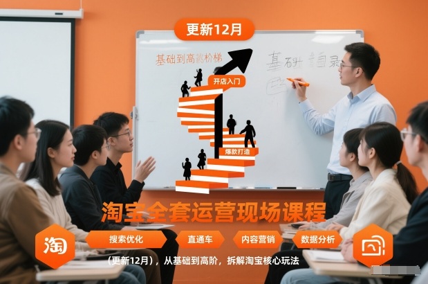 淘宝全套运营现场课程(更新12月)，从基础到高阶，拆解淘宝核心玩法-小鹏项目网