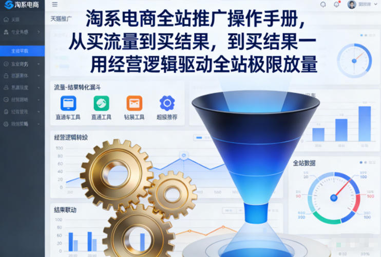 淘系电商全站推广操作手册，从买流量到买结果一用经营逻辑驱动全站极限放量-小鹏项目网