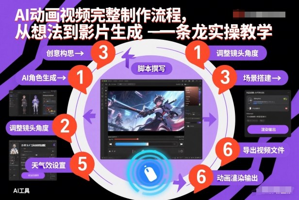AI动画视频完整制作流程，从想法到影片生成一条龙实操教学-小鹏项目网