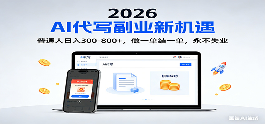 2026 副业首选！AI 代写日入 300-800，普通人0门槛，做一单结一单！-小鹏项目网