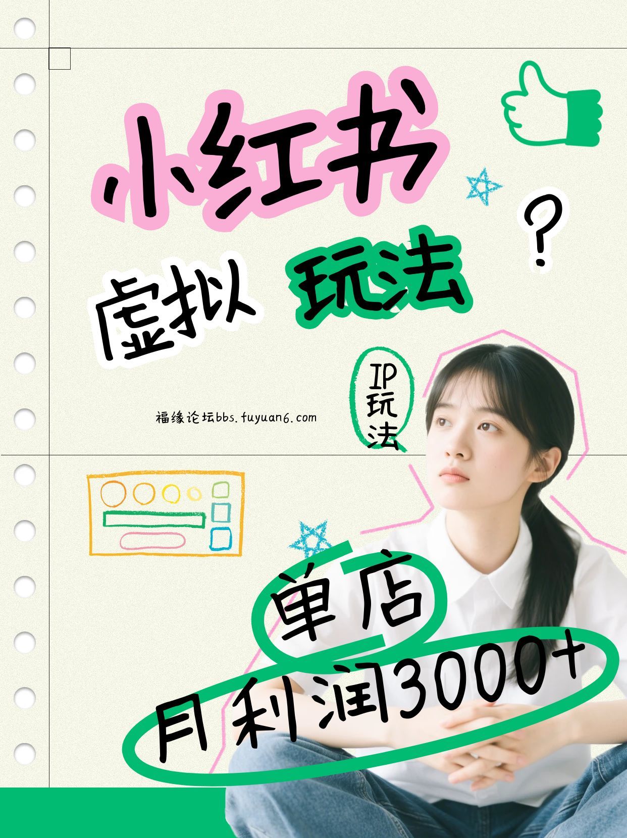 小红书虚拟玩法(铺货流和单品玩法)，单店月利润3000+，IP打法+原创商品(0违规)-小鹏项目网