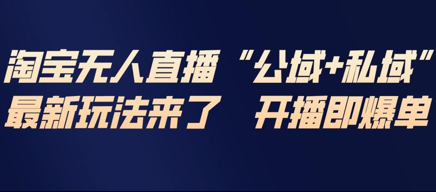 淘宝无人直播完整教程，公试+私域，最新玩法来了，开播即爆单-小鹏项目网