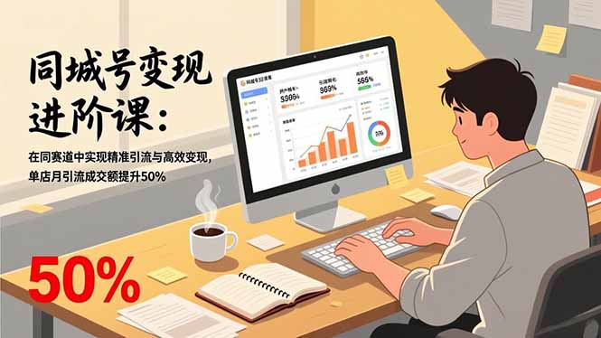 同城号变现进阶课：在同城赛道中实现精准引流与高效变现，单店月引流成交额提升50%-小鹏项目网