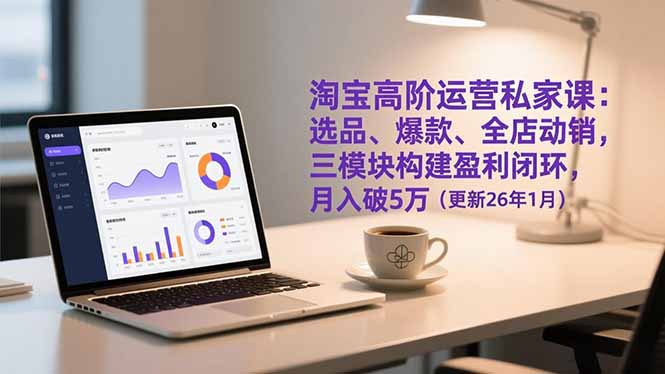 淘宝高阶运营私家课：选品、爆款、全店动销，三模块构建盈利闭环，月入破5万(更新26年1月-小鹏项目网