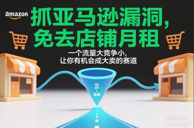 抓亚马逊漏洞，免去店铺月租，一个流量大竞争小，让你有机会成大卖的赛道-小鹏项目网
