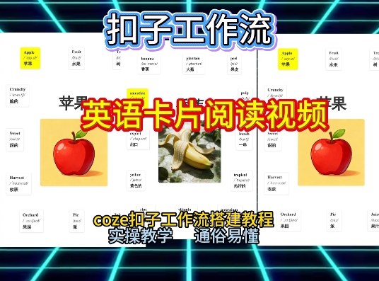 【一键生成英语卡片单词阅读工作流】2026保姆级教程，Coze工作流一键搭，英语单词卡片+阅读练习直接搞定-小鹏项目网
