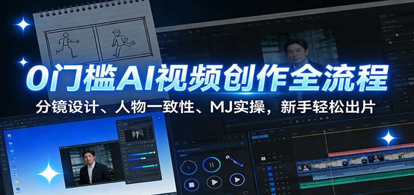 0门槛AI视频创作全流程：分镜设计、人物一致性、MJ实操，新手轻松出片-小鹏项目网