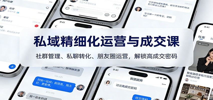 私域精细化运营与成交课：社群管理、私聊转化、朋友圈运营，解锁高成交密码-小鹏项目网