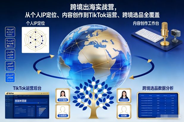 跨境出海实战营，从个人IP定位、内容创作到TikTok运营、跨境选品全覆盖-小鹏项目网
