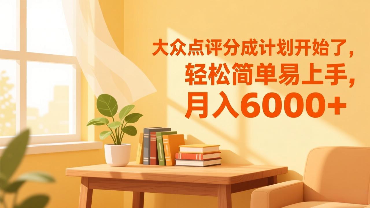 大众点评分成计划开始了，轻松简单易上手，月入6000+-小鹏项目网