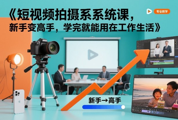短视频拍摄系统课，新手变高手，学完就能用在工作生活-小鹏项目网
