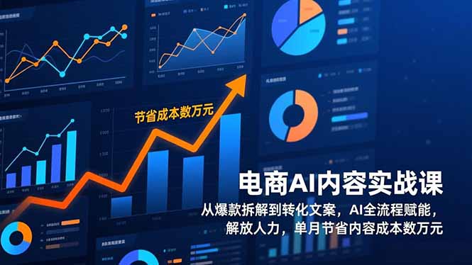 电商AI内容实战课，从爆款拆解到转化文案，AI全流程赋能，解放人力，单月节省内容成本数万元-小鹏项目网