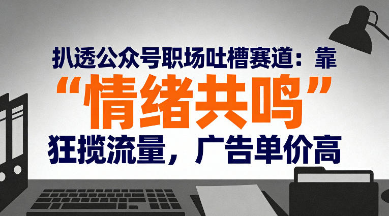 扒透公众号职场吐槽赛道：靠“情绪共鸣”狂揽流量，广告单价高-小鹏项目网