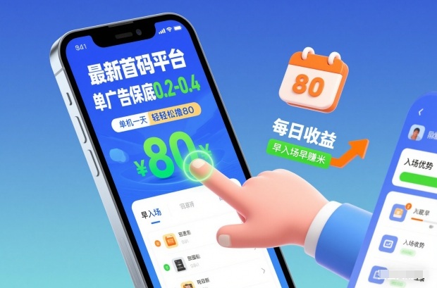 最新首码平台，单广告保底0.2-0.4，单机一天轻松撸80，早入场早賺米【揭秘】-小鹏项目网