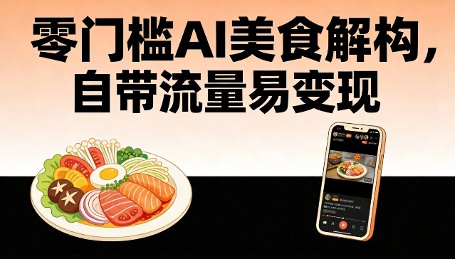 零门槛AI美食解构，自带流量易变现-小鹏项目网